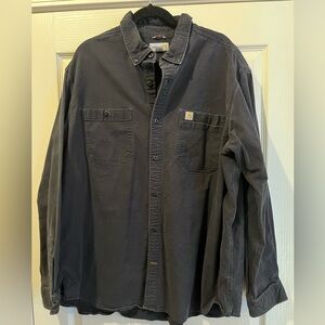 Carhartt relaxed fit long sleeve button up XXL 2XL faded black
